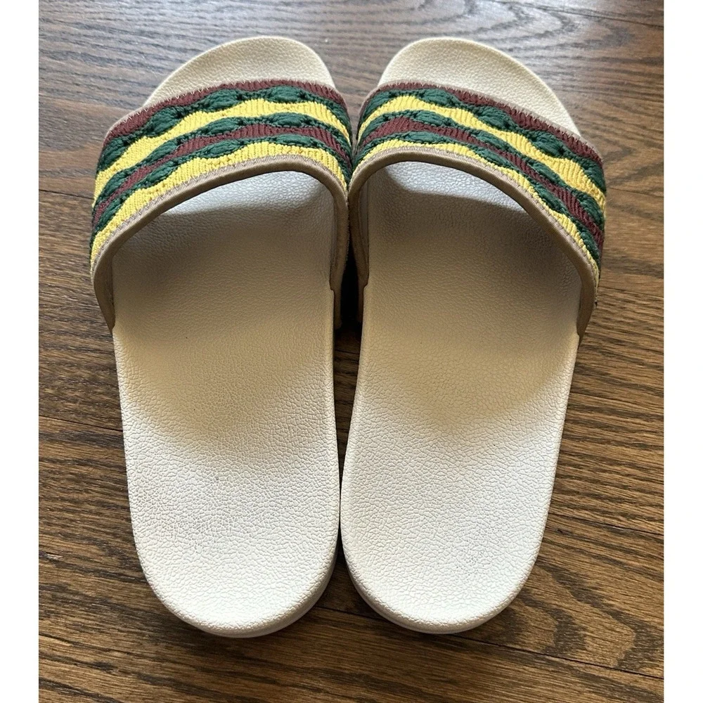 adidas Adilette Crochet Slides Mens 11 Bob Marley Rasta Textile FZ6456